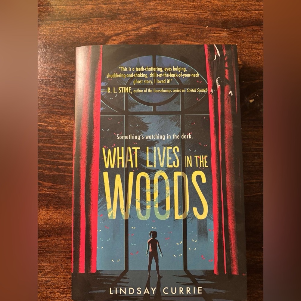 "What Lives in the Woods" - Blue & Red Hardcover Book